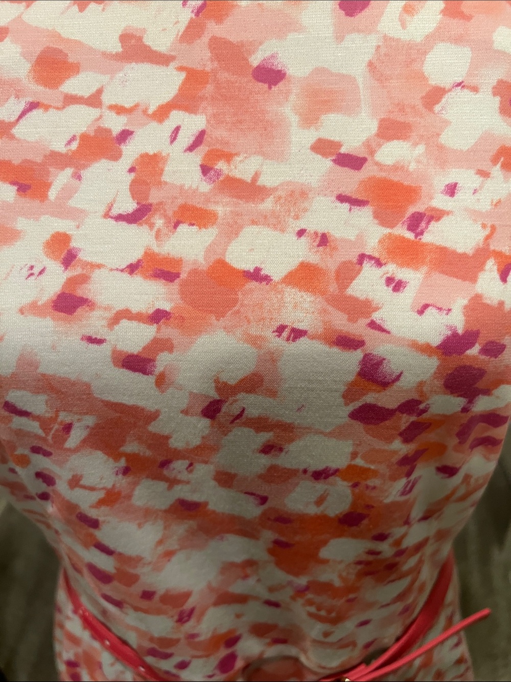 Coral, Pink & White Sleeveless Fit-and-Flare Midi Dress - Picture 2 of 9
